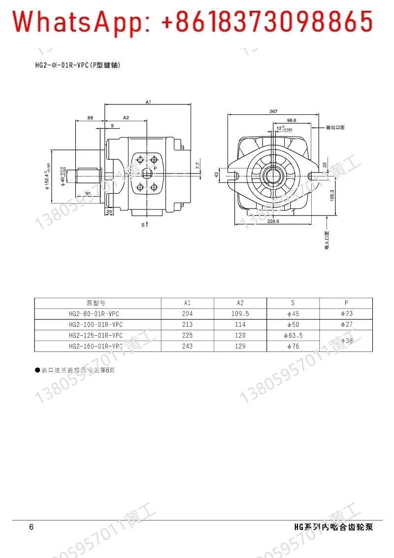 مضخة تروس شبكية HG1-50-01R-VPC-36 HG1-63-01R-VPC