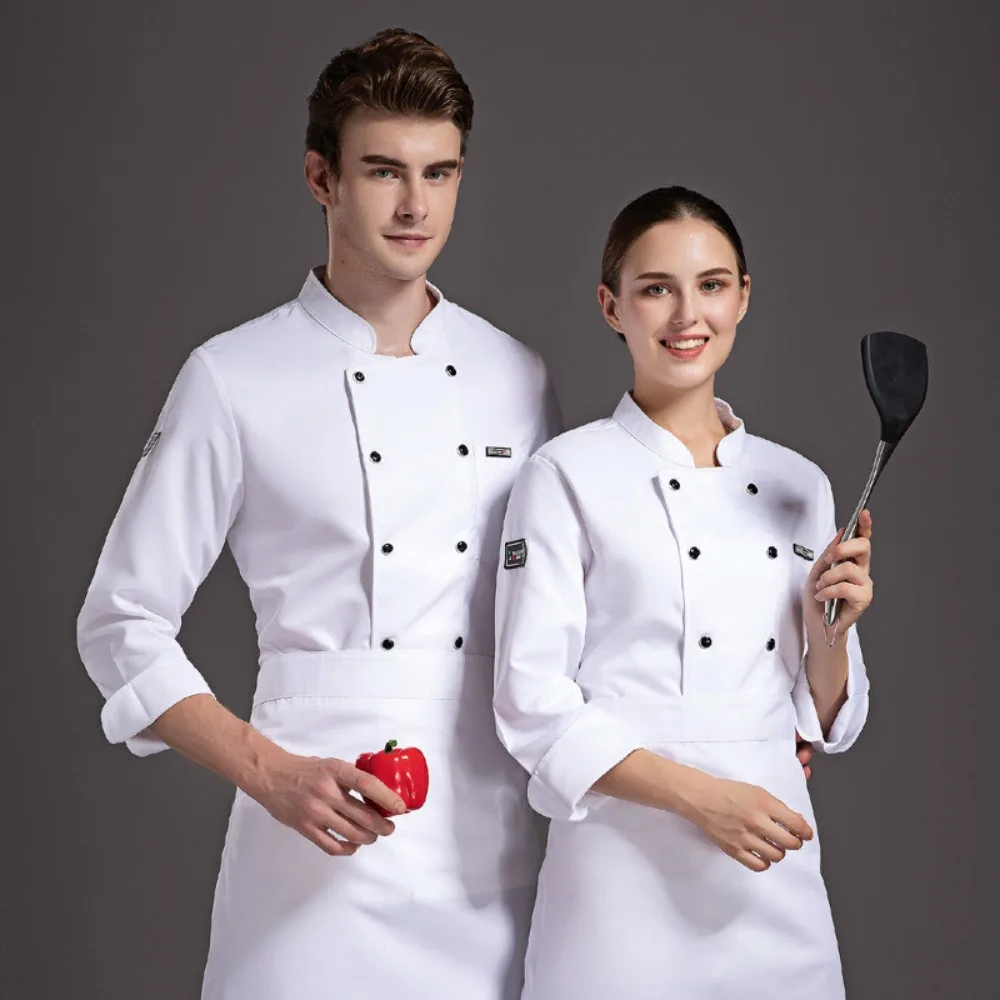 Western Restaurant Steakhouse Chef Coats | Long - Sleeve Chef Uniforms for Head Chefs & Pastry Chefs | Autumn & Winter Workwear