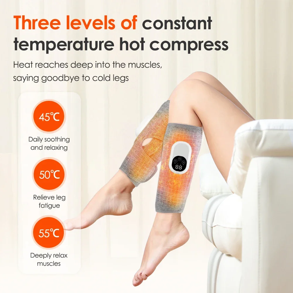 JYHealth Portable 360° Air Pressure Calf Massager Hot Compress foot Muscle Relaxation Promote Blood Circulation Relief fatigue