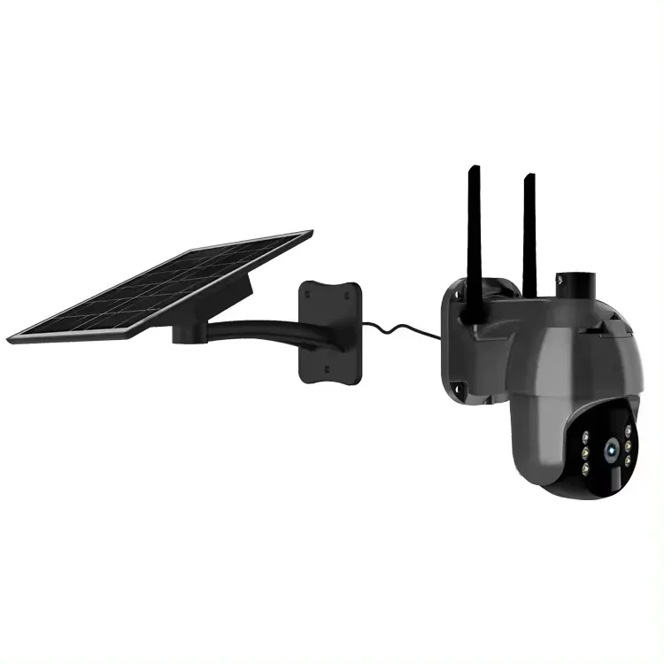 تعمل بالطاقة الشمسية بطارية في الهواء الطلق اللاسلكية 4G بطاقة Sim واي فاي كاميرا PIR AI كشف كاميرا Ptz الأمن
