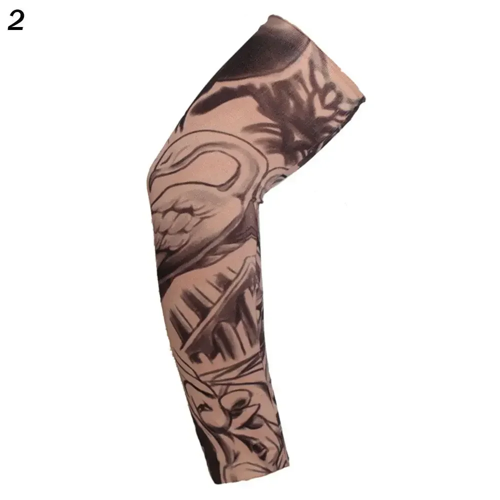 Mangas Tatuaje Falsas Con Diseños - Protector Solar Y Compresión Para Brazos, Unisex, 46 Cm
