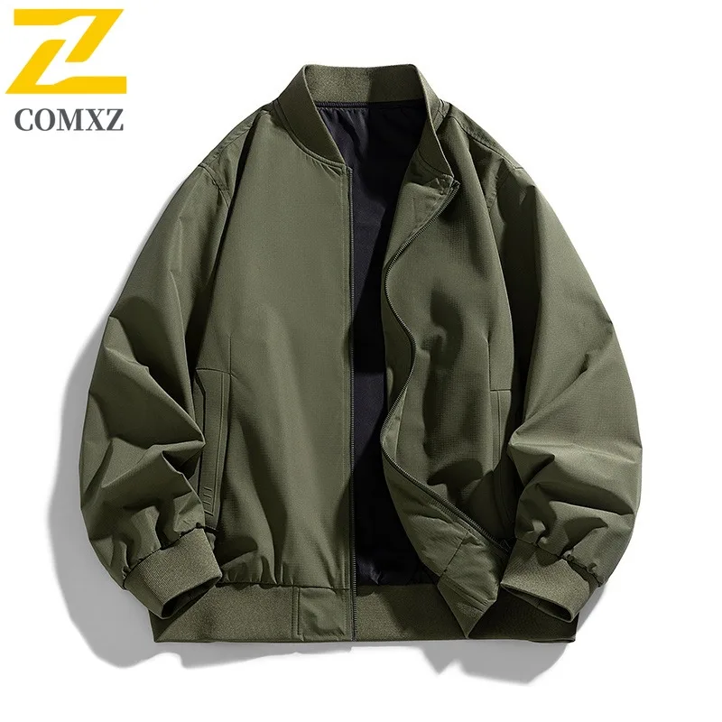 

COMXZ Men Jacket Casual Baseball Collar Outdoor Cycling Lightweight Windbreaker Premium Daily wear Windproof Autumn Garment