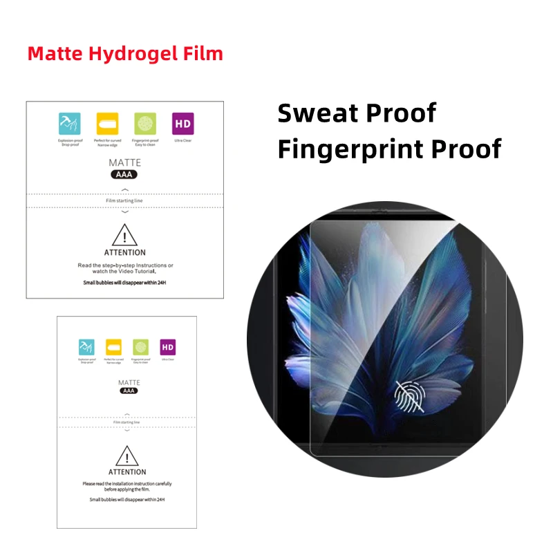 Inner + Outer Clear Hydrogel Film For Honor Magic V2 Matte Protective Film Folding Phone Honor Magic V2 HD Screen Protector