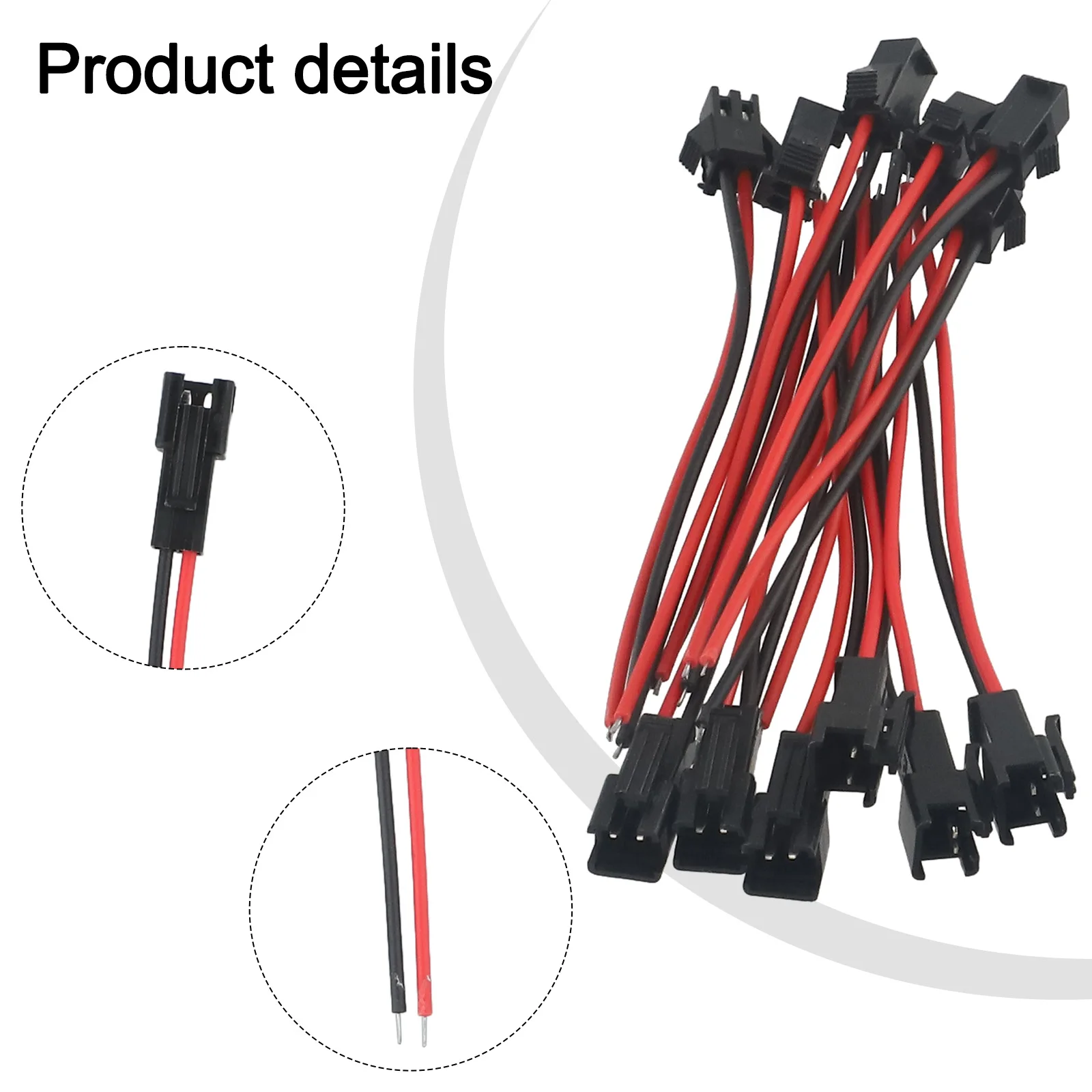 Male to Female Connector Set 20pcs PVC Insulated Copper Wires Rated at 300V for Effective Electrical Connections