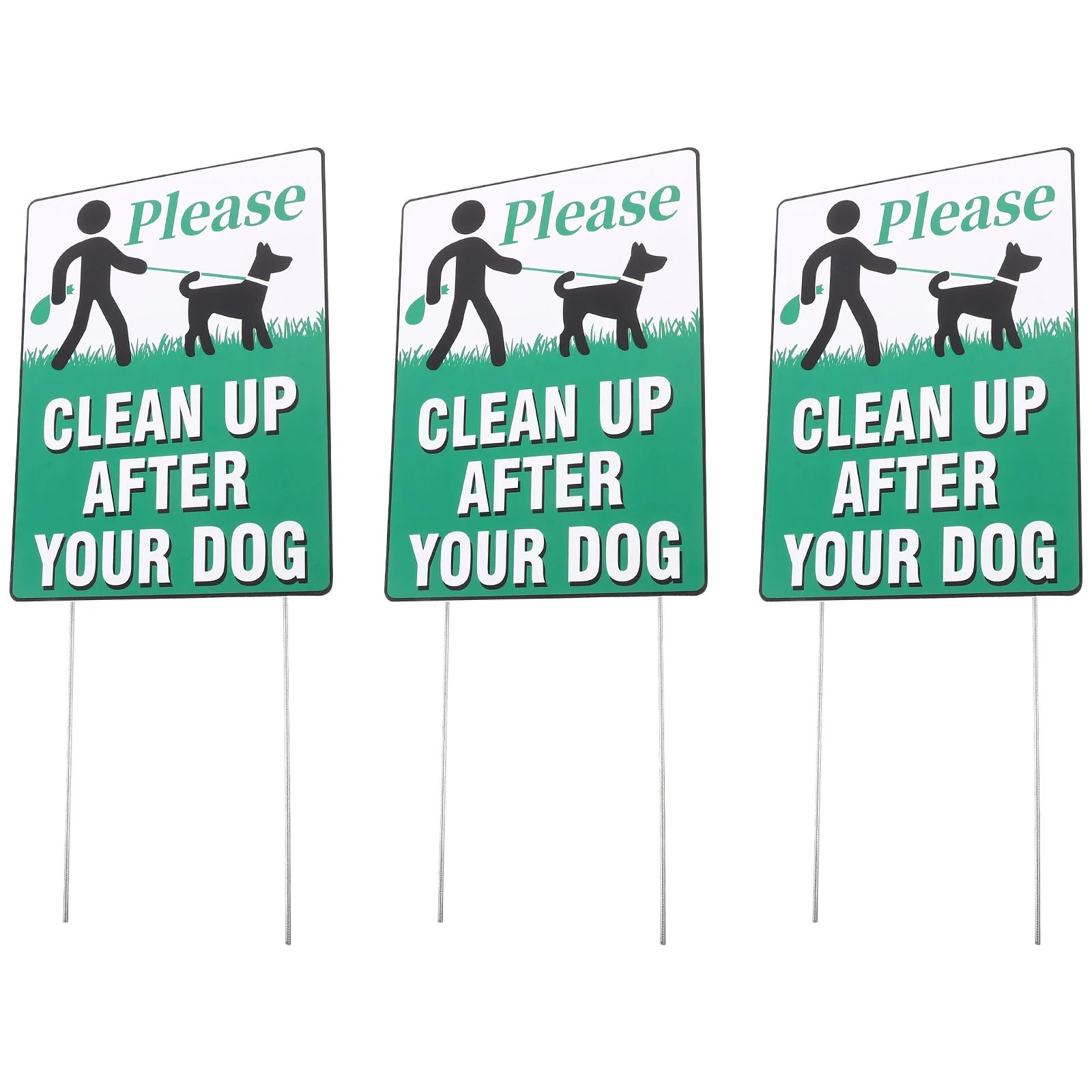 

3 Pcs Double Warning Sign Back Stickers Signs No Pooping and Peeing Iron Beware of for Fence