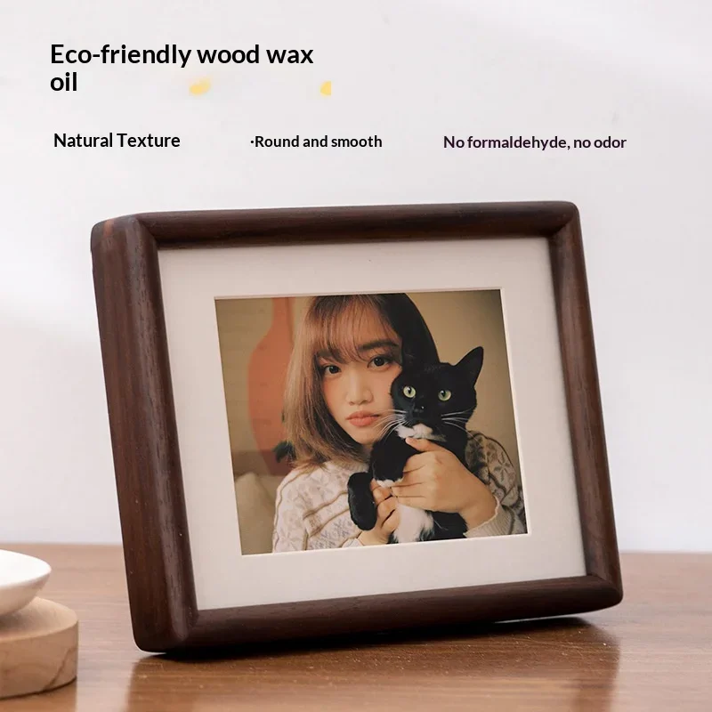 Solid Black Walnut Wood Photo Frame Elegant Family Display Stand with Teak Wood Design for Home Décor Picture Frame