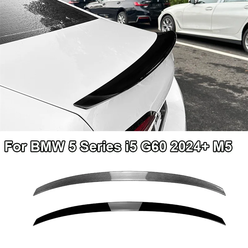 Glossy black For BMW 5 Series i5 G60 M5 2024+ Rear Trunk Roof Spoilers Wing DUCK Tail DUCKBILL Tail Tailgate Splitter Spoiler