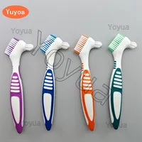 30 Uds cepillo de dientes para dentadura cepillo de limpieza cepillo para dentadura de doble cara tirantes invisibles retenedor de ortodoncia cepillo de descalcificación