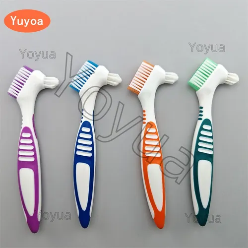 30 Uds cepillo de dientes para dentadura cepillo de limpieza cepillo para dentadura de doble cara tirantes invisibles retenedor de ortodoncia cepillo de descalcificación