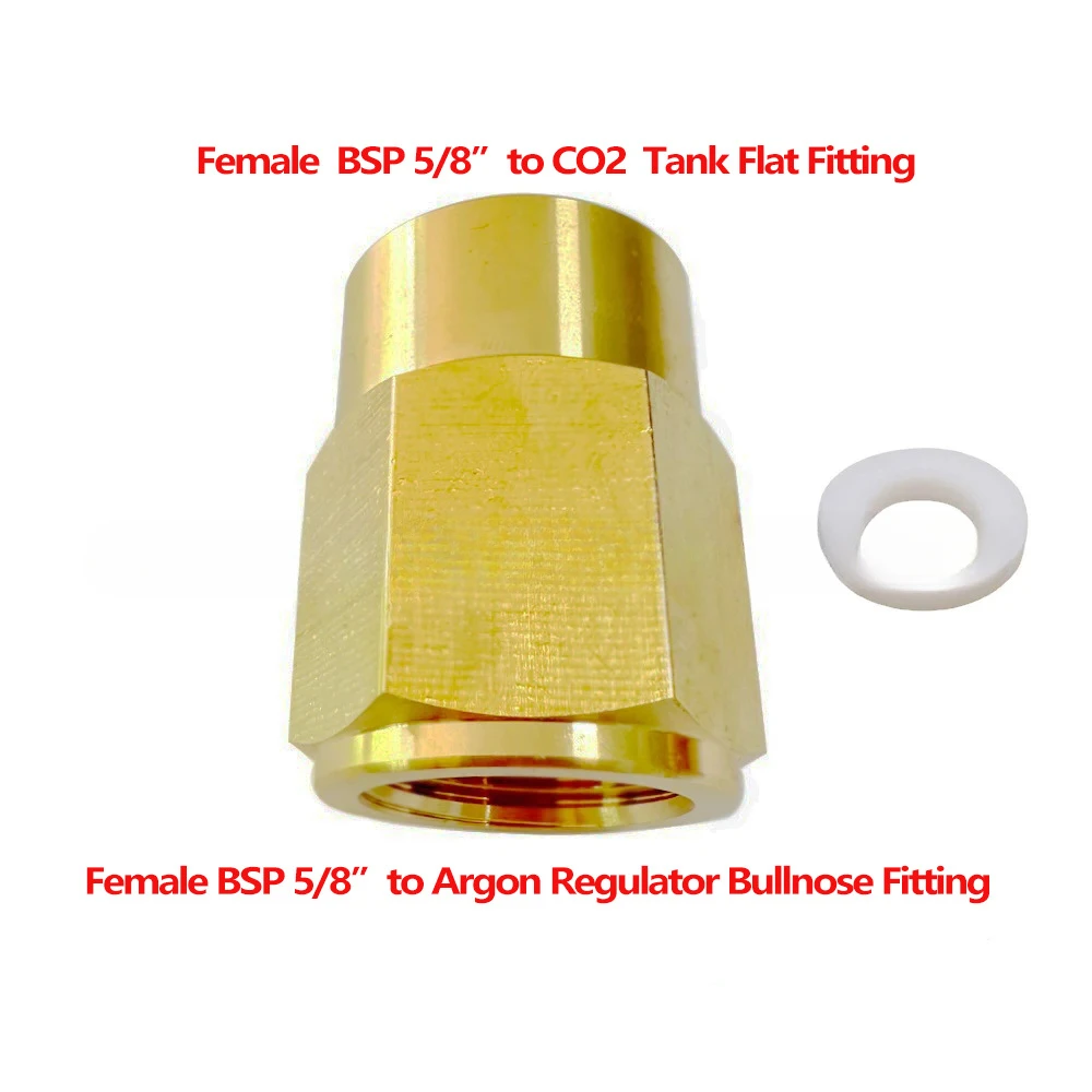 5/8BSP Argon Pressure Reducing Valve to 5/8BSP Carbon Dioxide Adapter