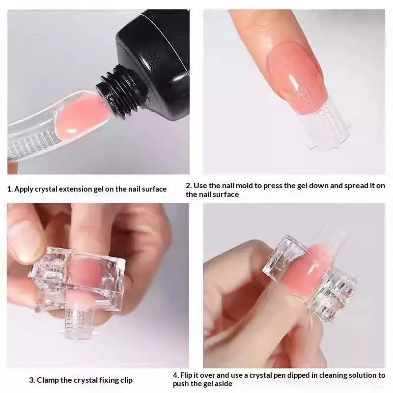 Acrylic Nail Clip Transparent Gel Quick Building Nail Tips Clips Fingernail Extension UV Clamps Manicuring Art Builder Tools Set