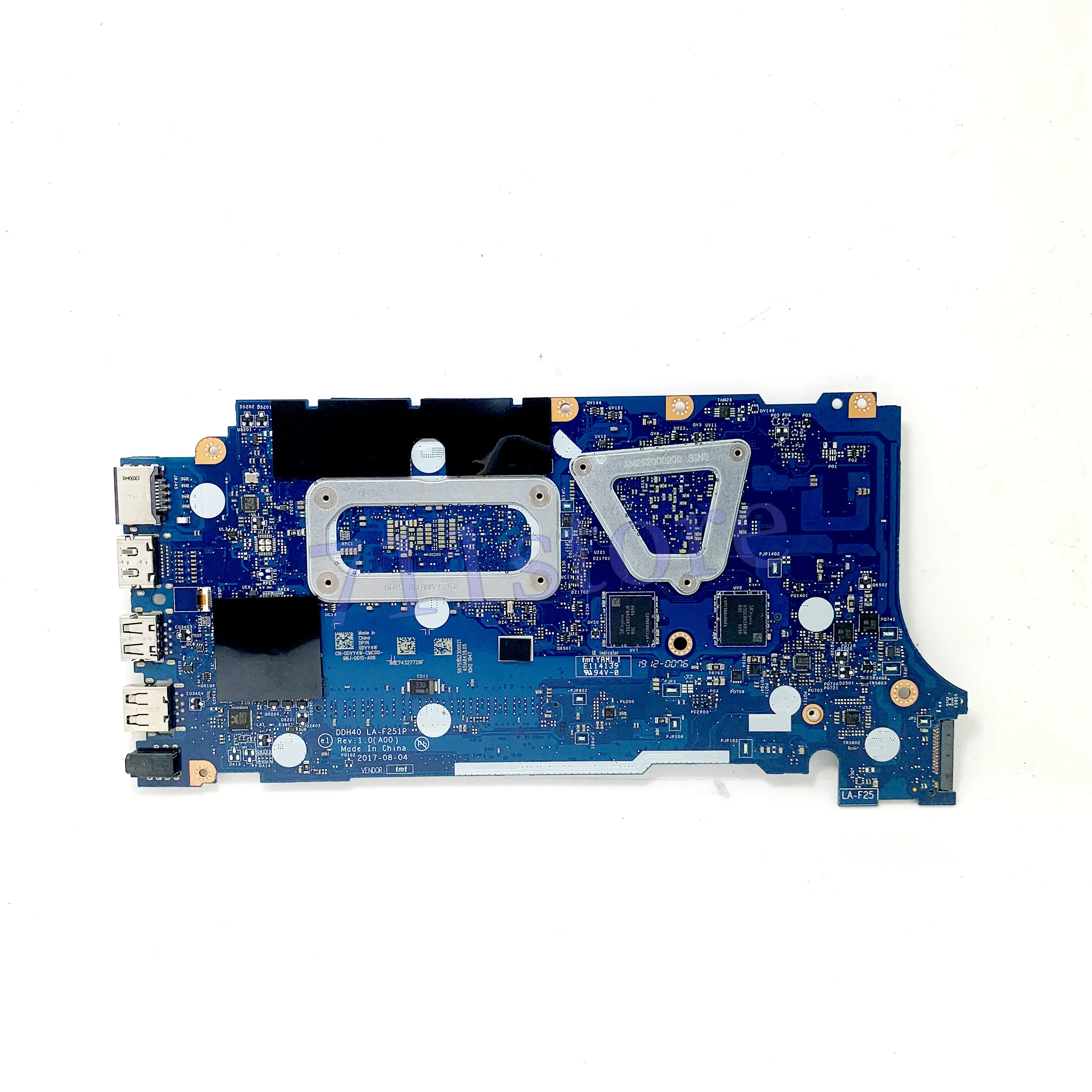 For DELL 15 7472 7572 Laptop Motherboard CN-0DVY4W 0DVY4W DVY4W DDH40 LA-F251P W/ SR3LB I5-8250U CPU N17S-G1-A1 MX150 100%Tested