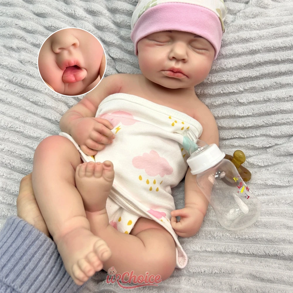 

20Inch Open Mouth Loulou Soft Touch Silicone Reborn Baby Girl/Boy Waterproof Realistic Rebirth Doll Christmas Gift for Dementia