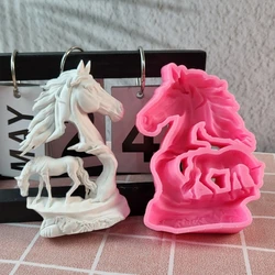 Horse Silicone Molds Ornament Handmade Animal Mould Desktops Decorative Plasters Molds Epoxy Resin Molds Craft Supplies