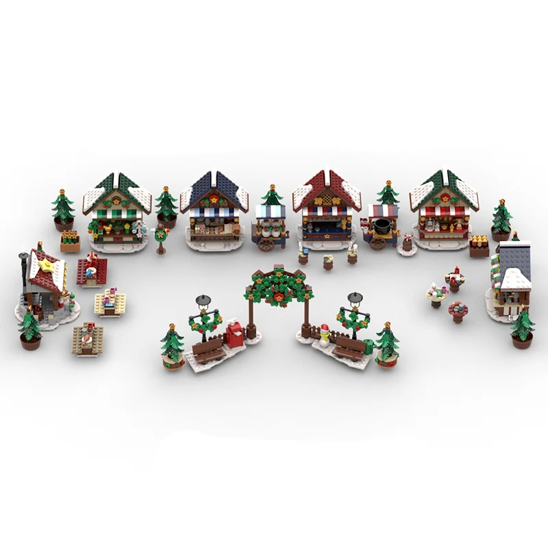 

MOC Рождественская серия здание Европейская модель рождественского рынка DIY сборка строительные блоки игрушки детский подарок на день рождения