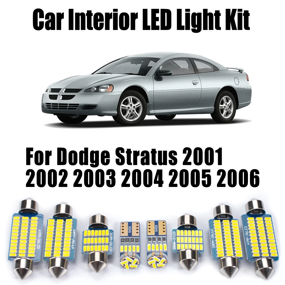

12Pcs For Dodge Stratus 2001 2002 2003 2004 2005 2006 Car Accessories Canbus LED Interior Dome Map Reading Light Trunk Bulbs Kit