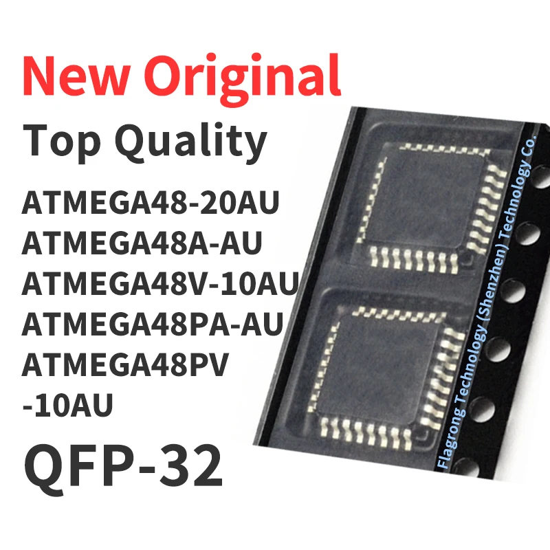 (1 Pcs) ATMEGA48PV-10AU ATMEGA48-20AU ATMEGA48A-AU ATMEGA48V-10AU ATMEGA48PA-AU QFP-32 Chip IC New Original