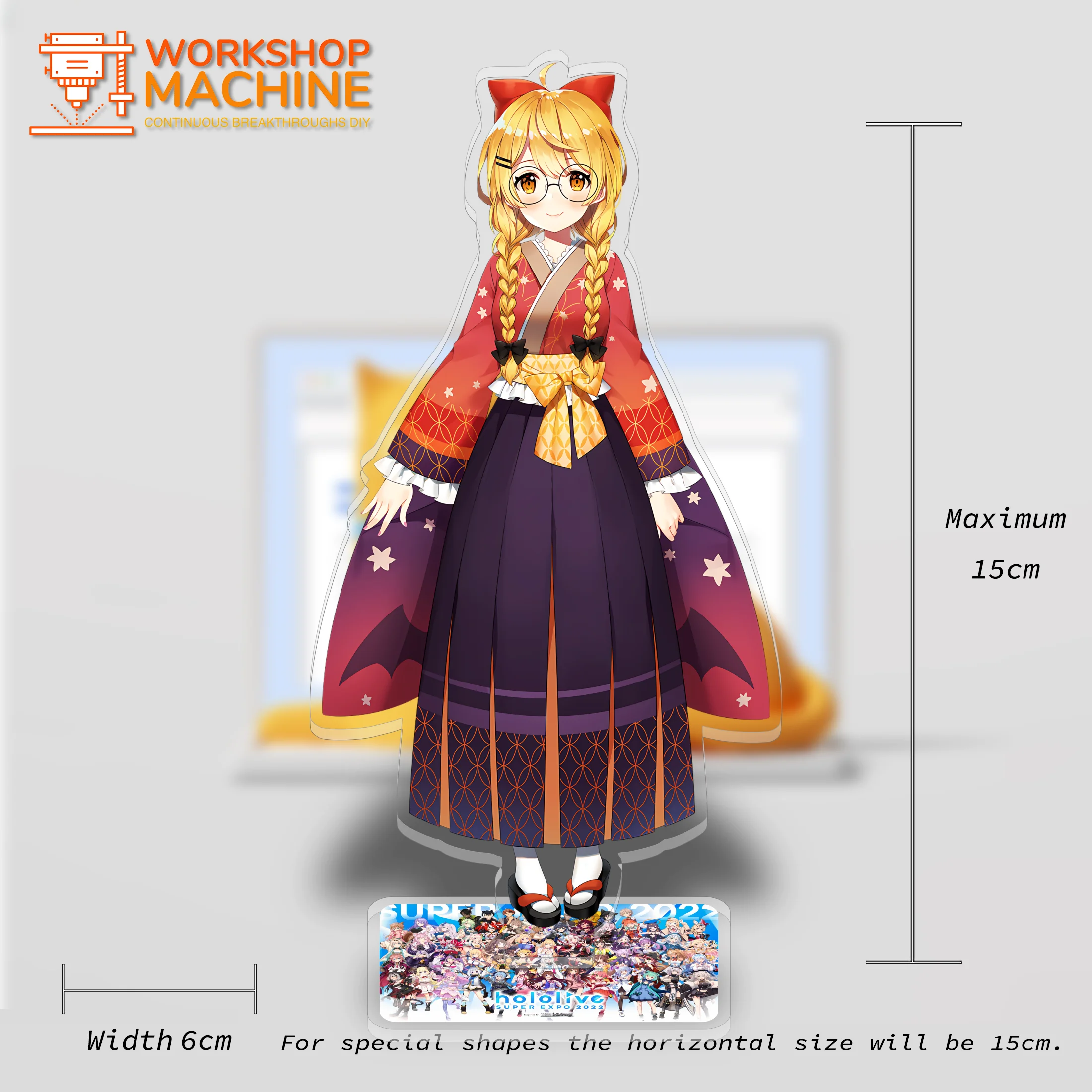 Hololive-Modèle de présentoir acrylique de personnages d'anime, ornements de bureau, décoration de bureau, cadeau d'accessoires de couple, ornements de châssis, érian