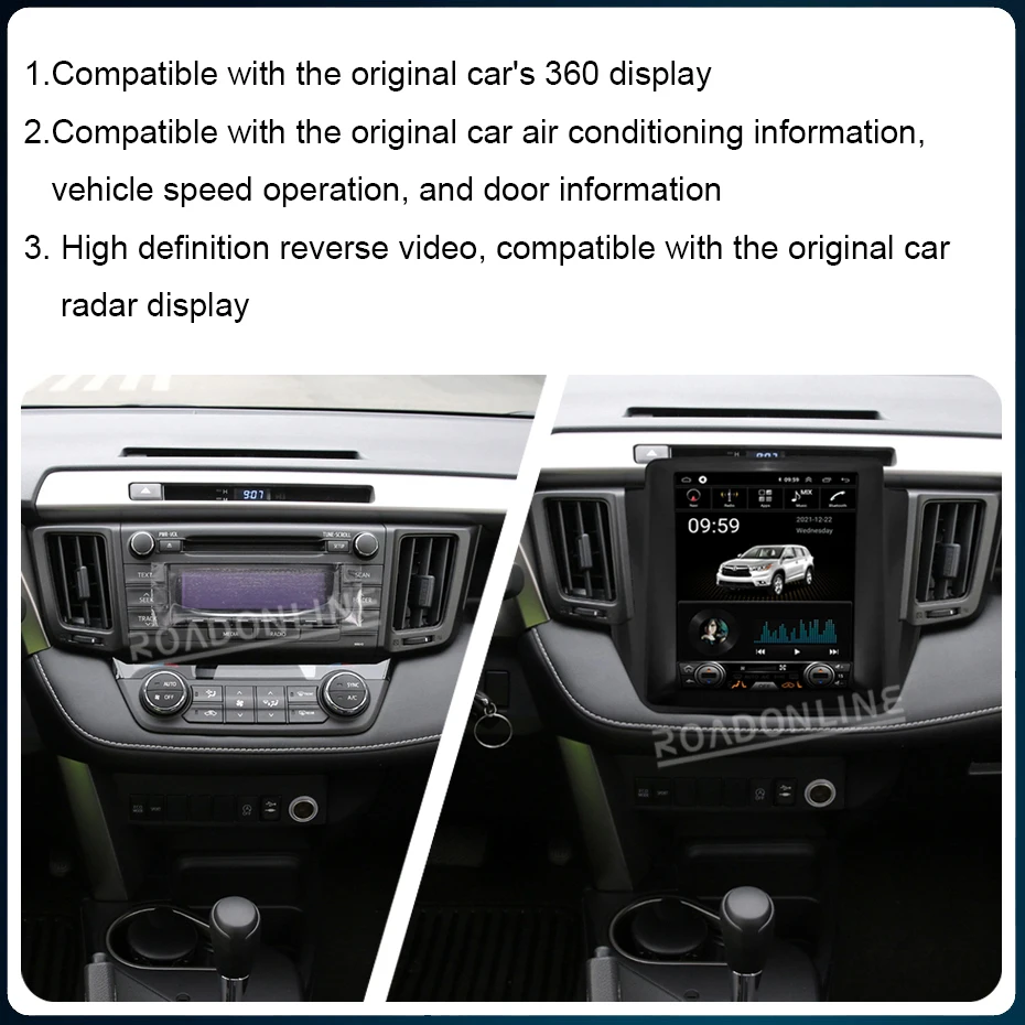 For Toyota RAV4 2015-2019 Android 12 Octa Core 4+64G 10.4 Inch 1024*768 Car Multimedia Player Stereo Receiver Radio Car Radio