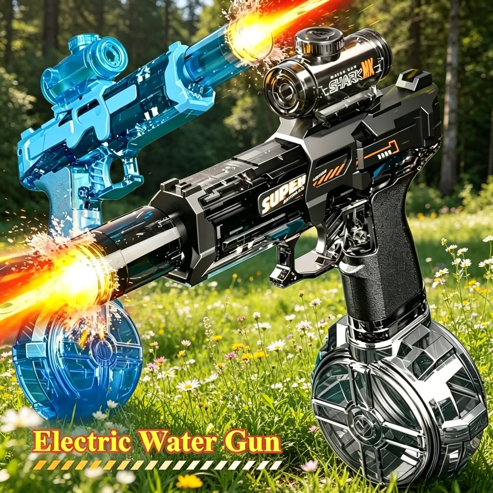 

2026 Upgraded Electric Water Gun Cool Flame Design Portable Summer Water Play Toy Holiday Gift for Adults