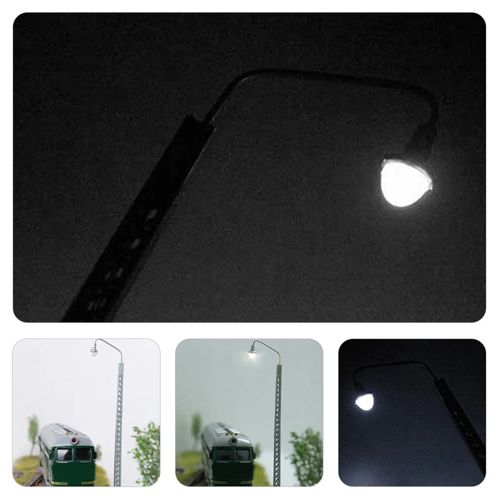 2Pcs Mini Railroad Light ABS Metal Train Lamp Decorative Scene Layout Signal Light for Mini House Garden Scenery Diorama