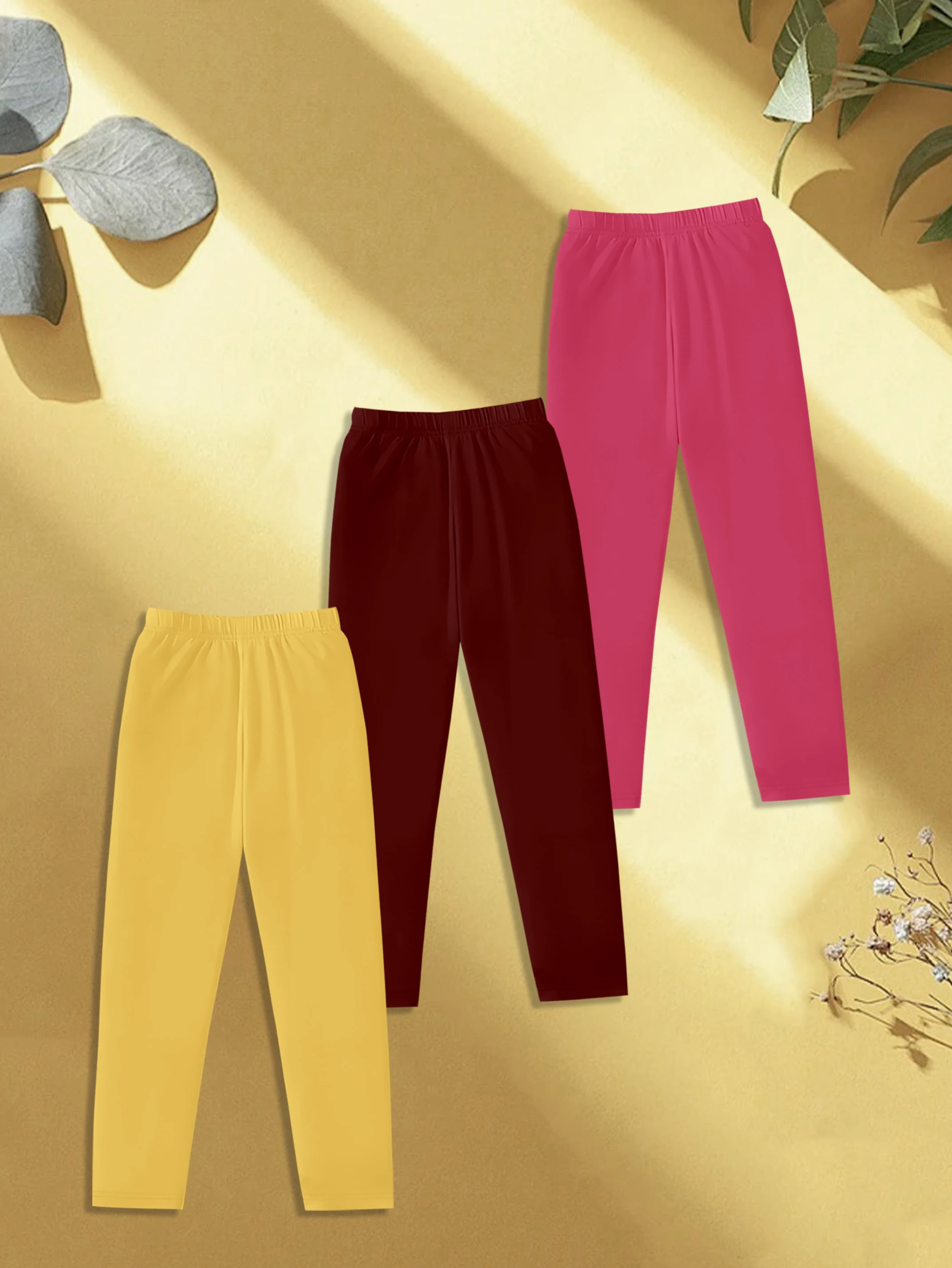 3 pieces: Autumn Girls Leggings Cute Capybara on Burger Print Sweet Bubble Tea Capybara Kids Bottoms