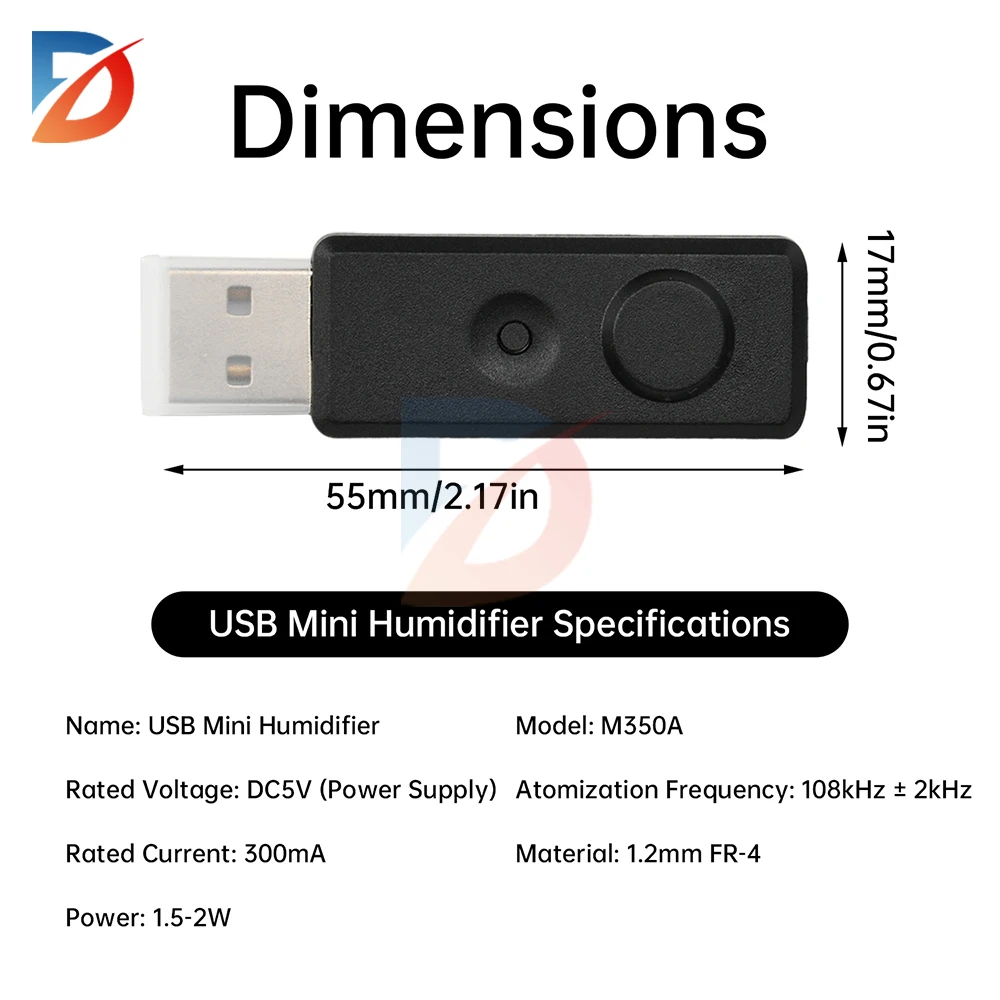 DC 5V Mini USB Humidifier Single Spray Humidification Module Ultrasonic Atomization Control Humidifier USB Interface