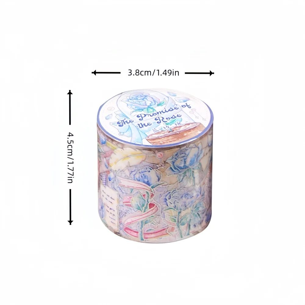 4 Style 200cm/roll Flower Sea Tape Cut Film PET Plants Handbook DIY Material Decoration Stickers