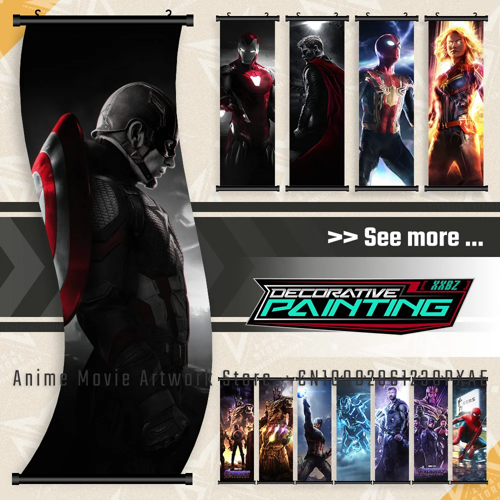 

Movie Marvel The Avengers Character Canvas Home Decor Poster Print Pictures Wall Art Scrolls Hanging Painting Bedside Background