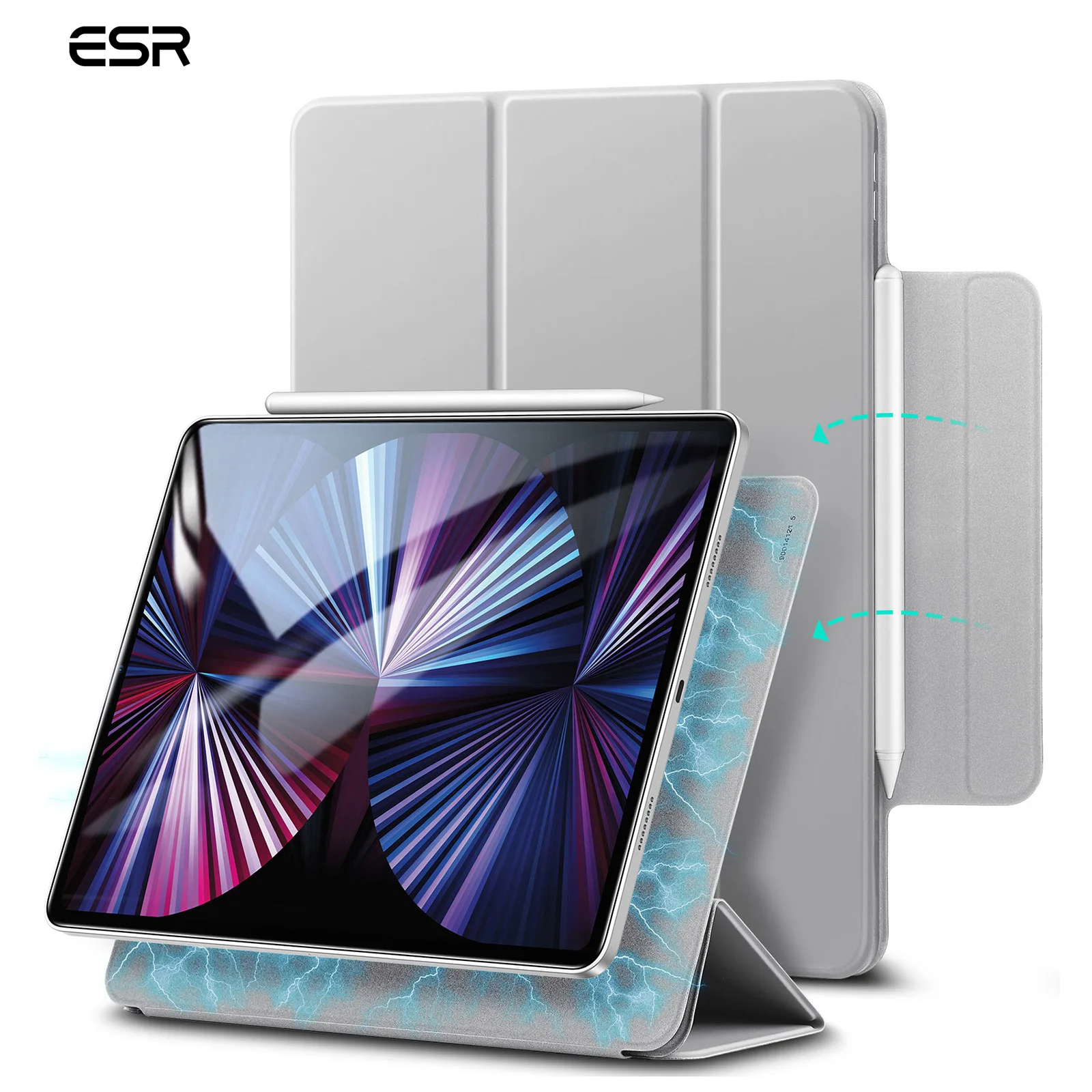 ESR casing magnetik untuk iPad Air 11, Pelindung untuk iPad Pro 11 13 2024 iPad Air 4 5 Pro 12.9 untuk iPad Mini 6 Rebound