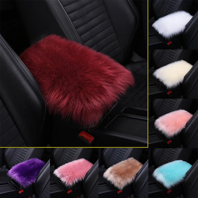 

Plush Car Armrest Pad Auto Central Console Armrest Box Cover Arm Rest Box Warm Fur Soft Cushion Auto Interior Accessories