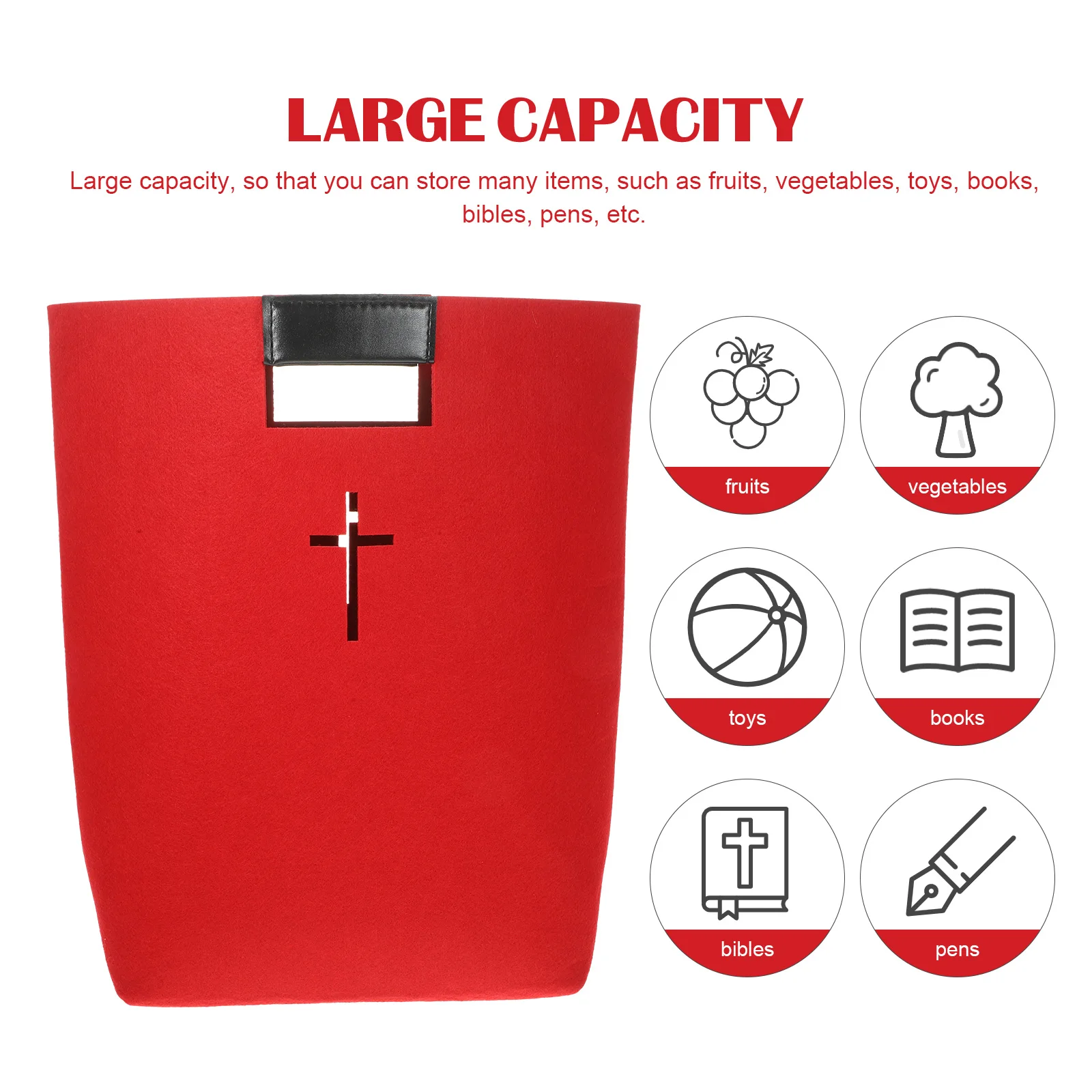 

Bible Storage Bag Christian Gift Church Tote Bags Felt Handbag Shopping Comics Cross Design Cover