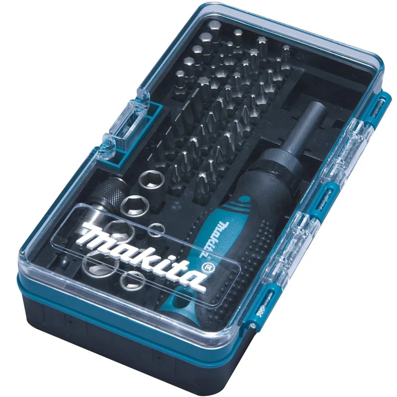 Makita B-36170 Rachet and Bit Set (47-Piece) Sockets  Sleeve Chuck Bit Holder Ratchet Screwdriver Box-Packed Hand Tools