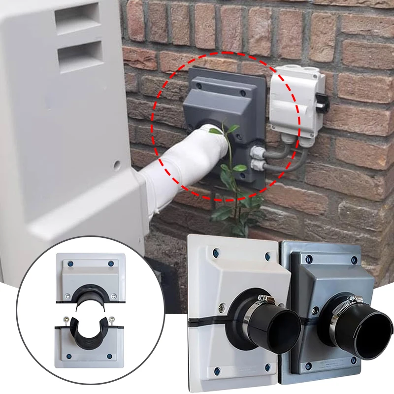 HVAC Wall Penetration & Line-Set Cover Kit Split System Adjustable Indoor/Outdoor AC Line Set Sleeve, Water Butt Connector Kit
