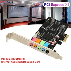 Wholesale Built-in 5.1 Sound Card PCI 32-bit Express X1 PCI-E 5.1ch CMI8738 Internal Audio Digital Sound Card PC Accessories