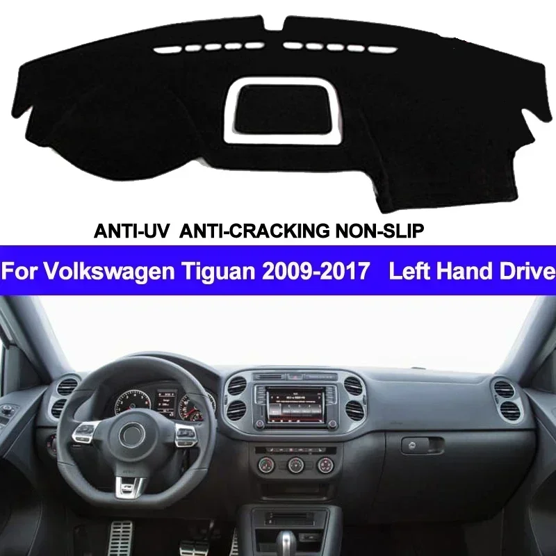 Чехол на приборную панель автомобиля, нескользящий коврик для Volkswagen VW Tiguan 2009-2017, коврик для приборной панели автомобиля, солнцезащитный козырек, противоскользящая подушка 2014 2015 2016
