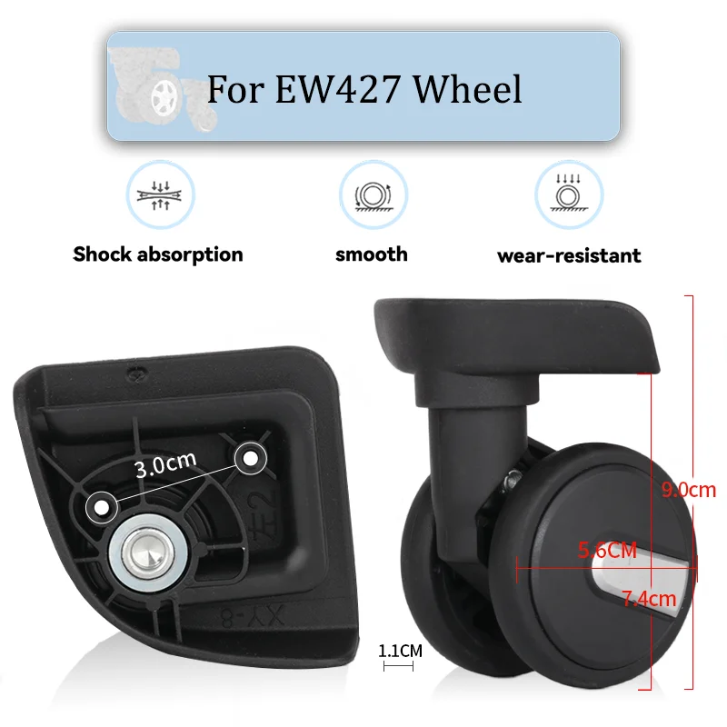 

Suitable For EW427 Universal Wheel Replacement Suitcase Rotating Smooth Silent Shock Absorbing Wheel Accessories Wear-resistant