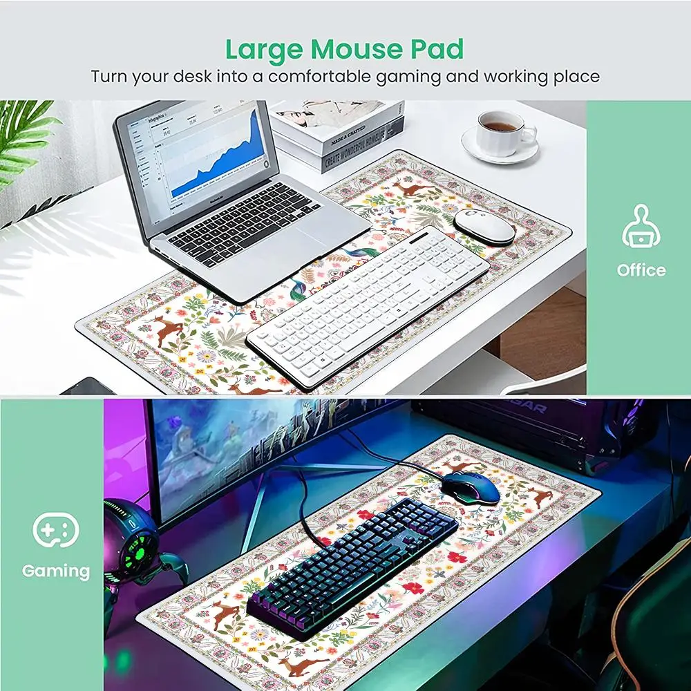 لوحة ماوس كبيرة على الطراز الفارسي الرائعة، حصيرة مكتبية، لوحة ألعاب غير قابلة للانزلاق، سجادة ماوس متينة، سجادة مكتب، سجادة مكتب