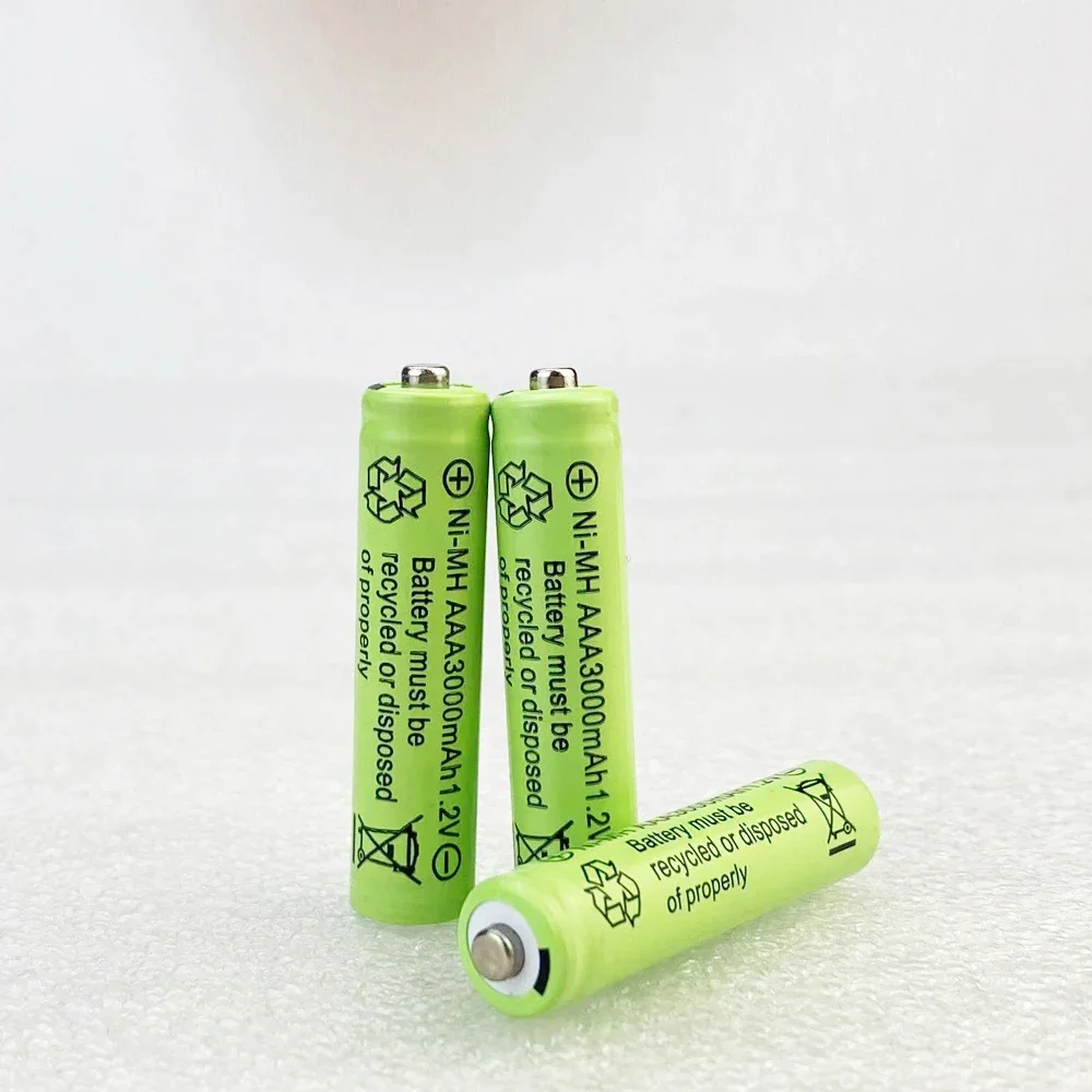 AAA 3000mAh 3A 1.2V Ni-MH yellow rechargeable battery cell for MP3 RC Toys led flashlight flashlight