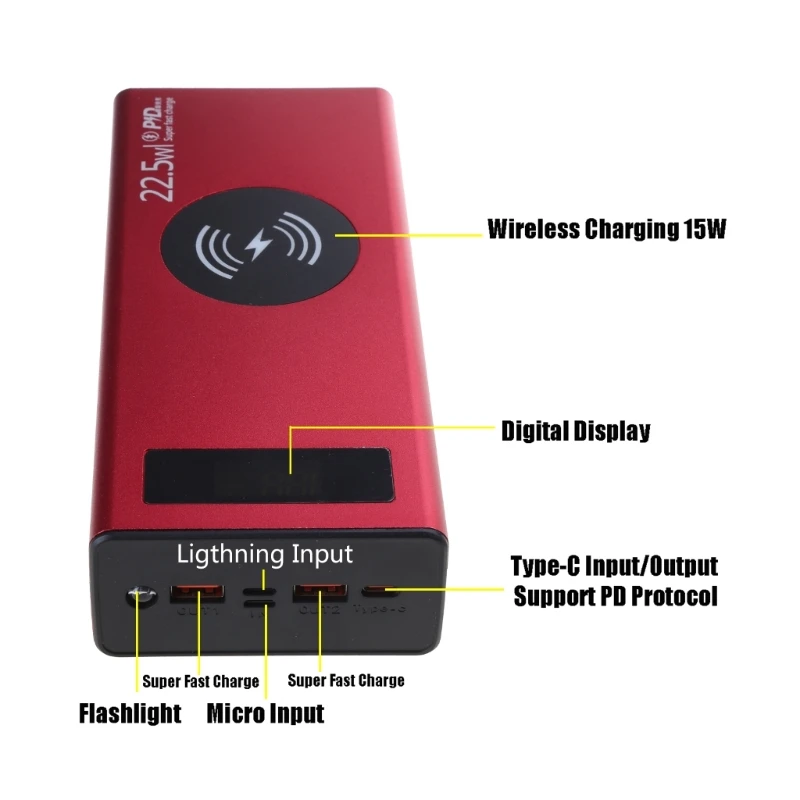 CS1W 2 portas saída USB DIY para Case 18650 Bateria para Shell com LCD Disp