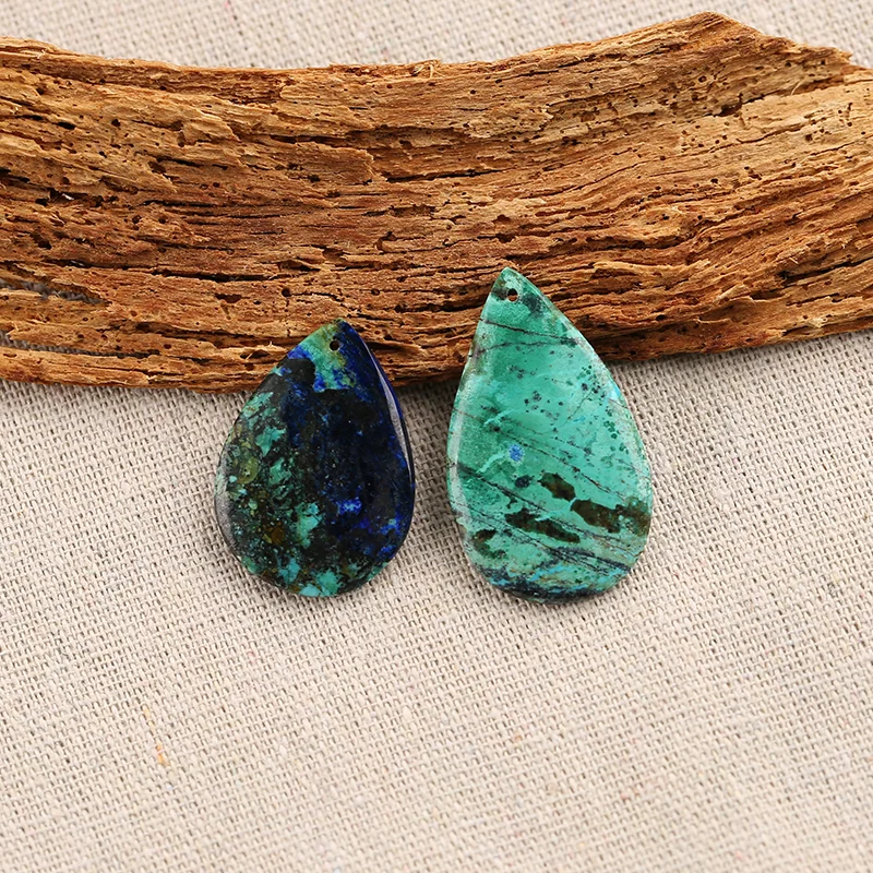 B&F Chrysocolla Earring Beads for Jewelry Making, Handmade Natural stones beads, Stones for jewelry Making Supplies
