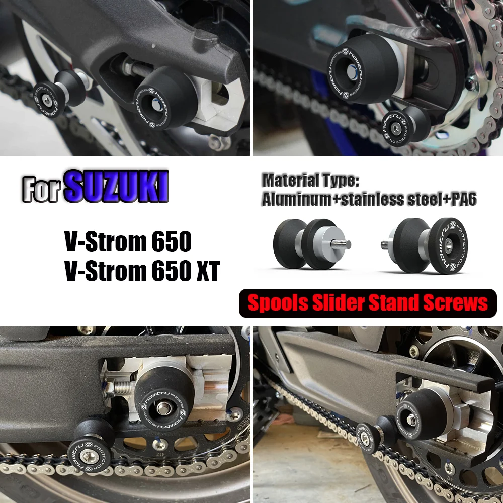 

For Suzuki V-Strom 650 650XT Spools Slider Stand Screws Rear Stand Screw Bolt Swingarm Spools Slider Paddock Stand Bobbins