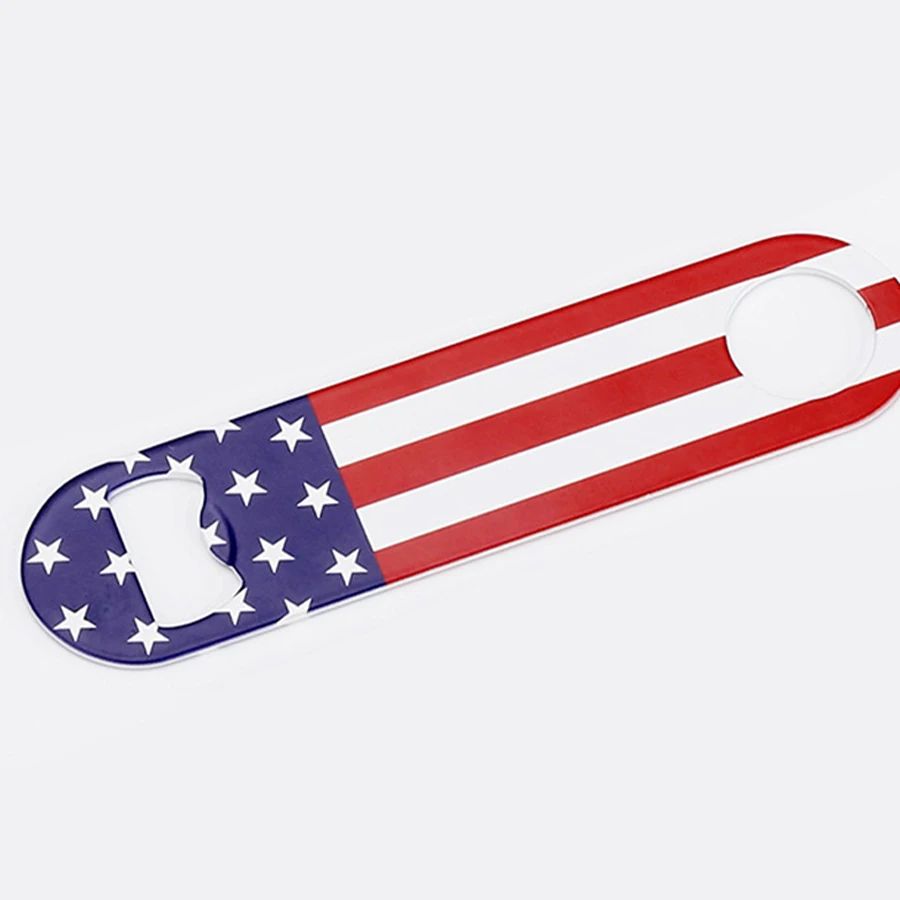 Apribottiglie, apribottiglie per birra in acciaio inossidabile con bandiera americana, forniture da bar, regali di nozze per ospiti, regali per feste, cucina e ristorante