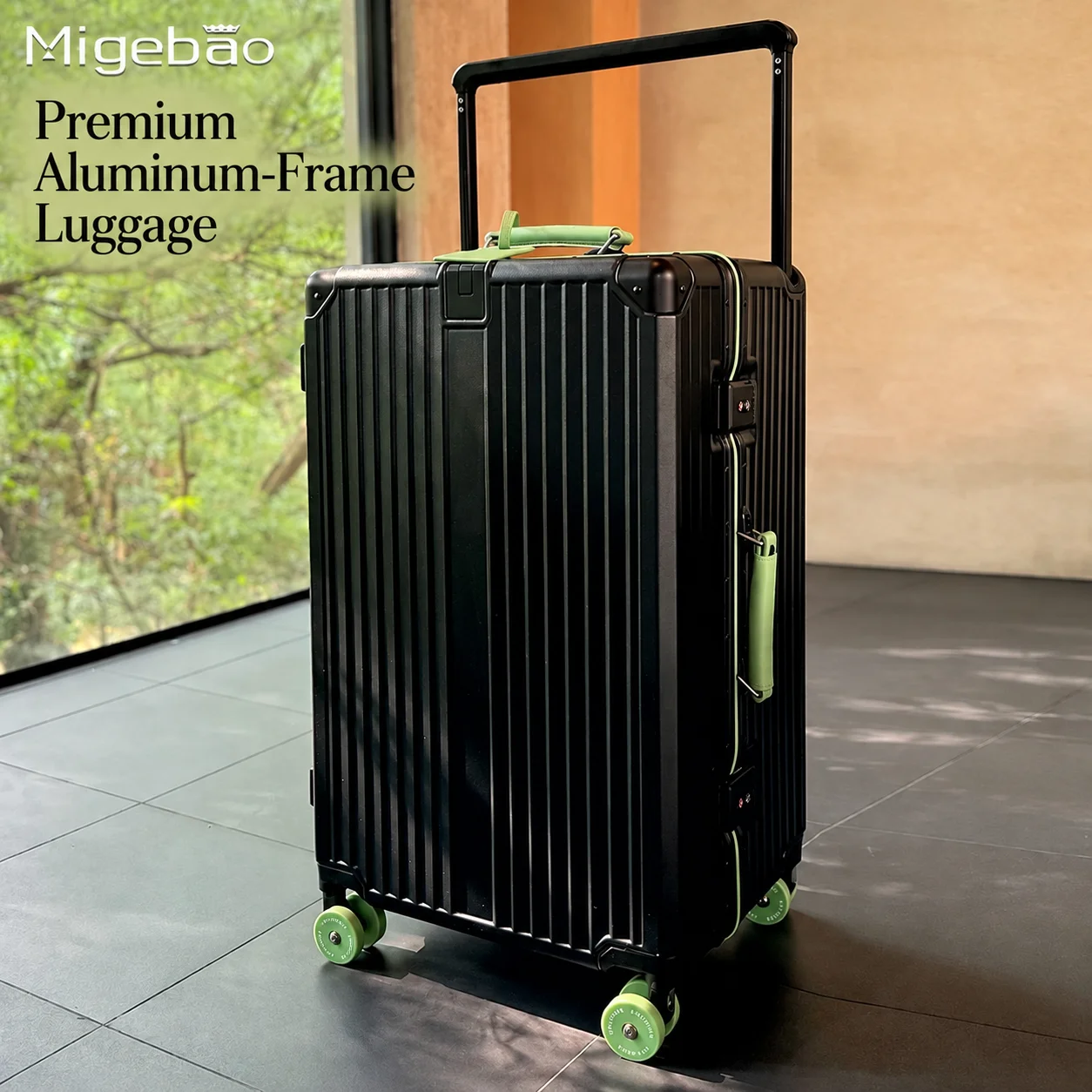 MIGEBAO Premium Aluminum Frame Luggage 20 Inch Carry On Unisex 2026 New 26 Inch Travel Case 28 Inch Fashion Trolley