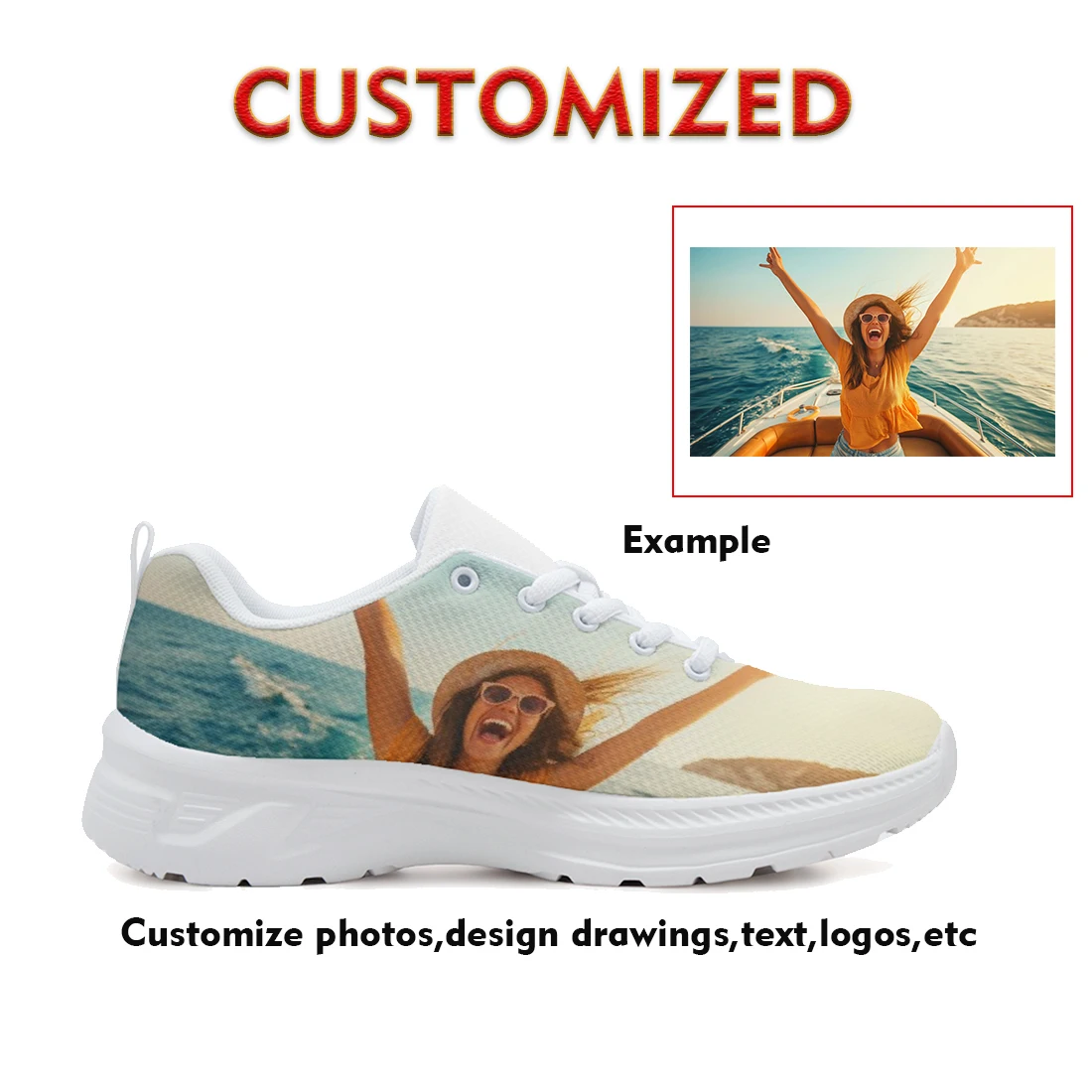 

Custom sport shoes mesh sneakers ligth perfect gifts for couples family colleagues and friends Corporate group customization