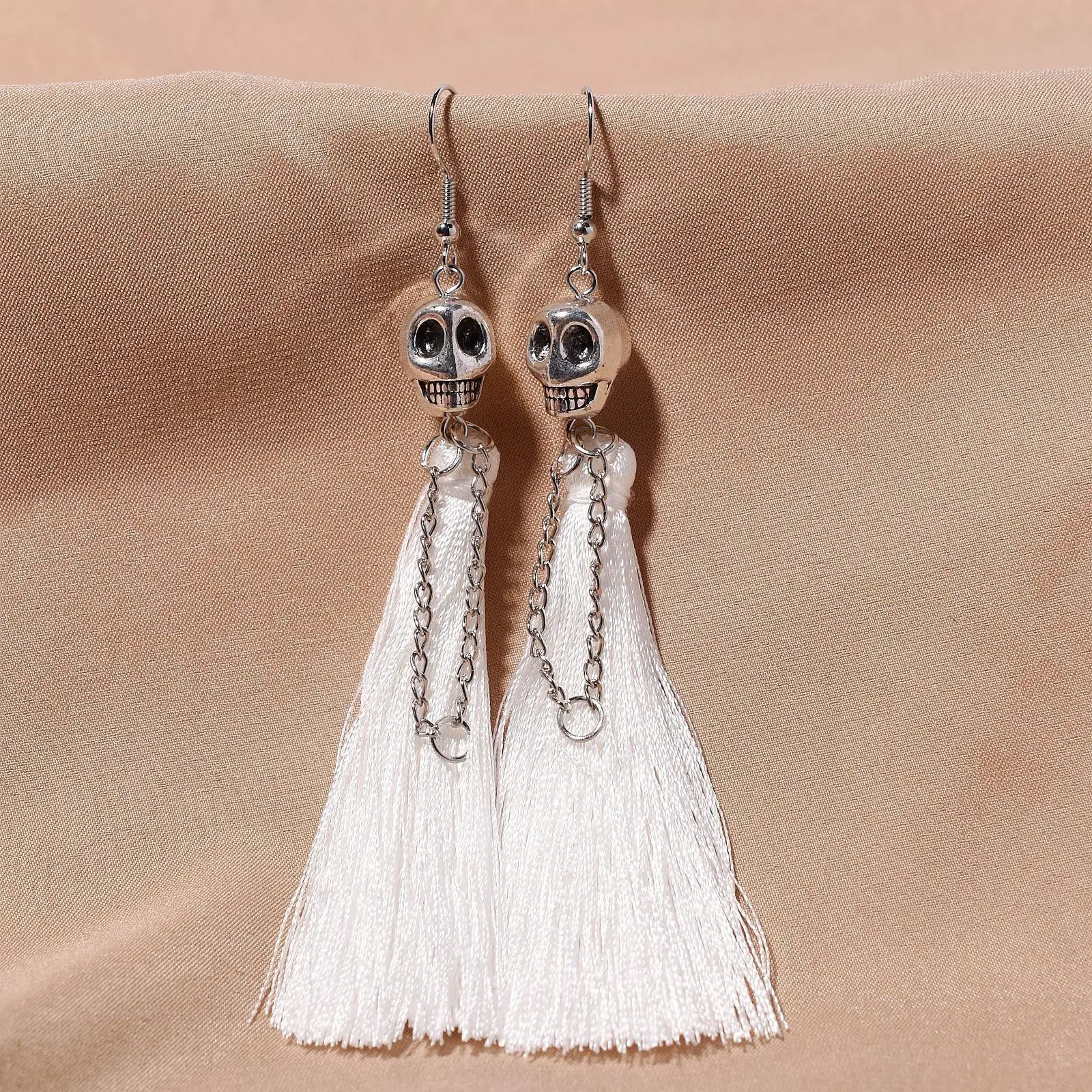 Gothic Punk Halloween Skeleton Drop Earrings For Women Creative Ethnic Long Tassel Skull Dangle Earring Party Festival Jewelry - Image 6