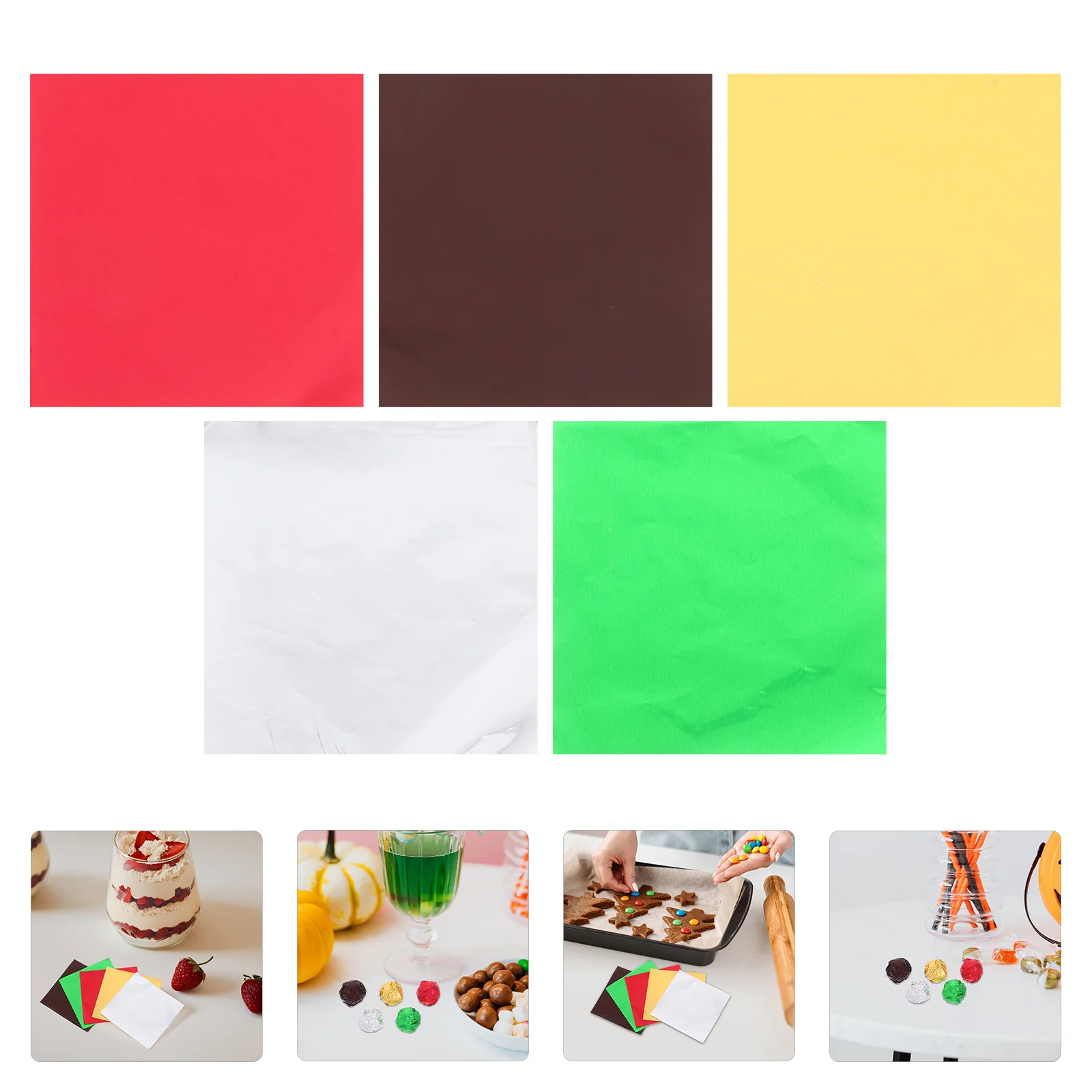 

500Pcs Aluminum Foil Candy Wrappers Practical for Gift Packaging DIY Crafts Wedding Party Decoration Caramel Wrappers