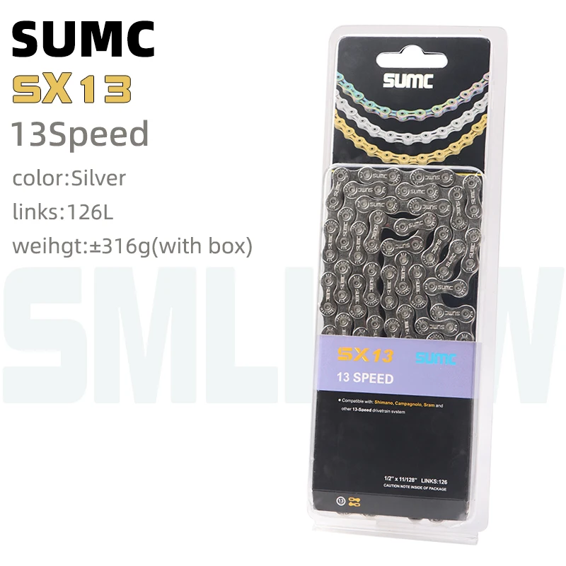 sumc MTB Bicycle Chain 6/7/8/9/10/11/12/13 speed Velocidade 8s 9s 10s 11s 12s 13s Montain Road bike Chains Part 116/126 Links