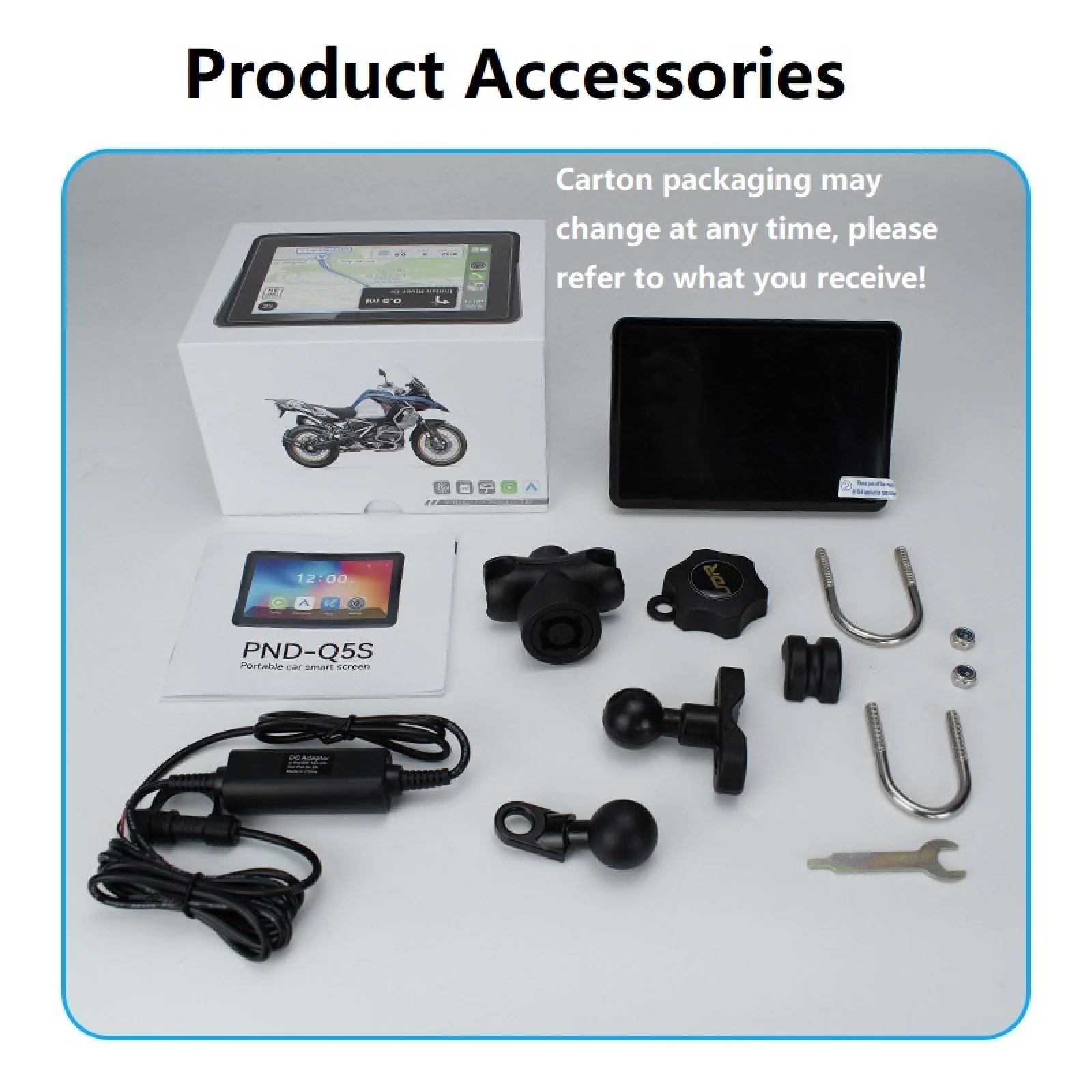 5 Inch Portable Motorcycle Navigation External Touch IPS Screen Moto CarPlay Wireless CarPlay Android Auto IPX7 Waterproof