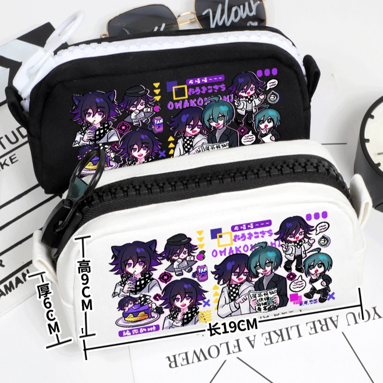 Anime Danganronpa Saihara Shuichi Nagito Komaeda Cosplay Student Pen Bag Pencil-box Cartoon Mascot Writing Case School Supplies